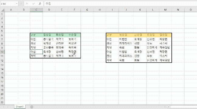 엑셀 표 칸 늘리기